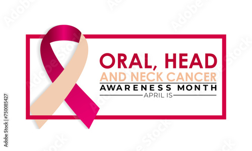 Oral, Head and Neck cancer awareness month observed each year in April. Greeting card, Banner poster, flyer and background design.