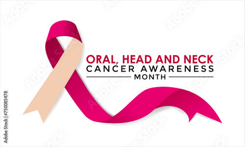 Oral, Head and Neck cancer awareness month observed each year in April. Greeting card, Banner poster, flyer and background design.