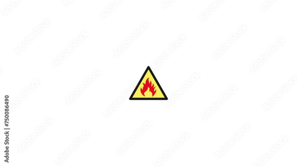 The Warning Fire animation is on a green background. Warning Fire icon animation with key color. 4k video. Fire drill 4K animation with green screen background The Warning Fire animation is on a green background. Warning Fire icon animation with key color. 4k video. Fire drill 4K animation with green screen background