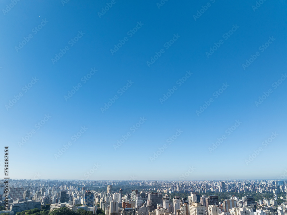 Foto aérea da região de Pinheiros em São Paulo, proxima ao cemitério do Araxá e tambem da avenida Paulista