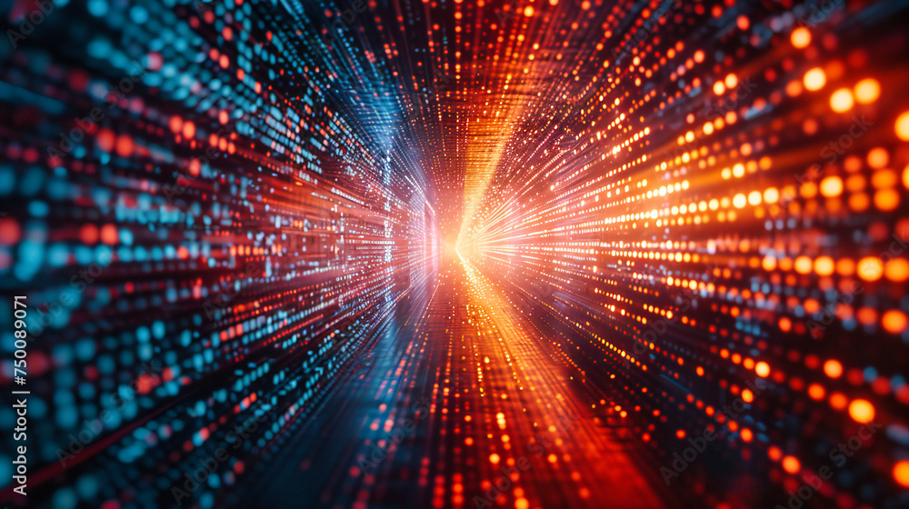 Matrix of digital technology and science network, portraying a futuristic landscape of information flow and cyber connectivity Matrix of digital technology and science network, portraying a futuristic landscape of information flow and cyber connectivity