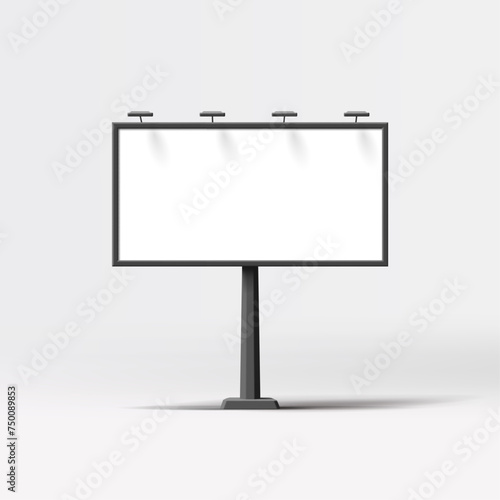 Render Style outdoor road billboard for advertising OOH poster print, large canvas with lights