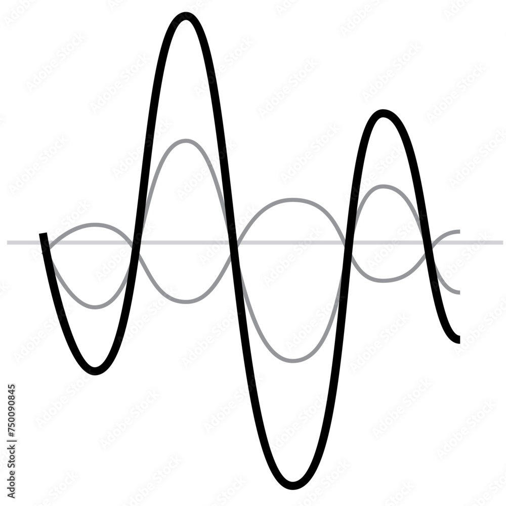 Vector illustration of black sound wave icon. Abstract music waves, radio signal frequencies and digital sound visualization. isolated on a white background Vector illustration of black sound wave icon. Abstract music waves, radio signal frequencies and digital sound visualization. isolated on a white background