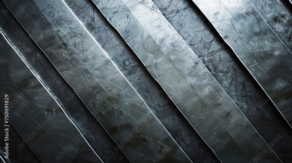 Abstract background shows flake motif. Metal blades add sophistication.