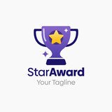 Vector Illustration for Star Award Logo: A Design Template Merging Concepts of a Star and Trophy Shape
