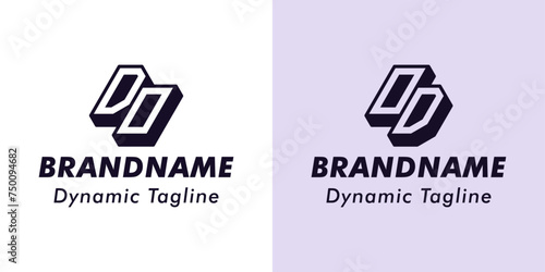 Letters DO and OD 3D Monogram Logo, Suitable for business with DO or OD initials