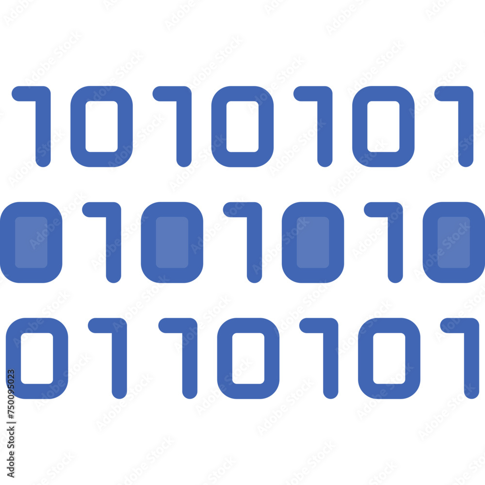 Binary Vector Line Filled Blue Icon Binary Vector Line Filled Blue Icon