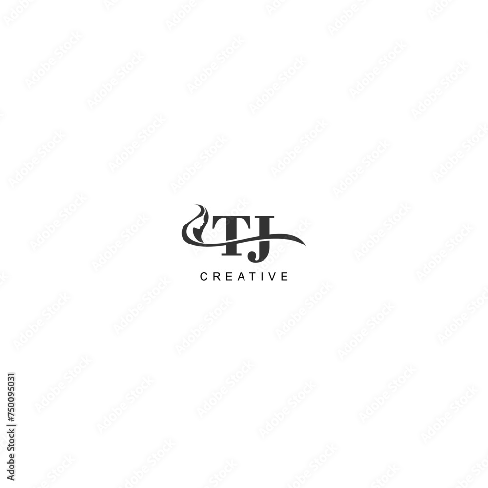 Initial TJ logo beauty salon spa letter company elegant
