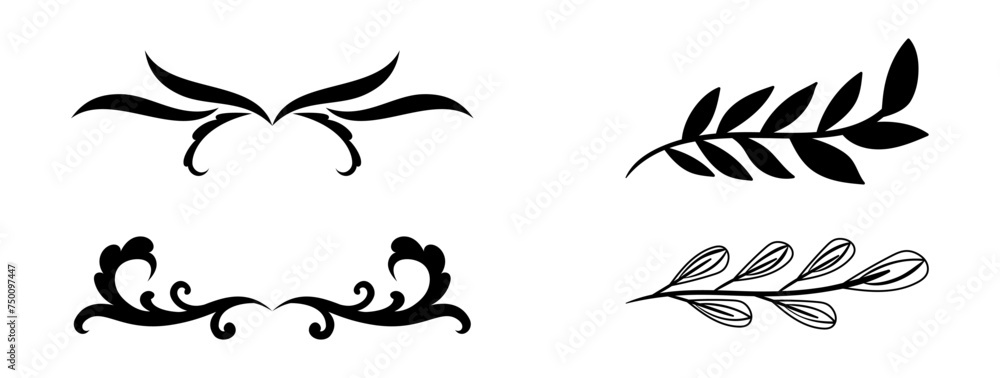 Dividers ornaments line style Dividers ornaments line style