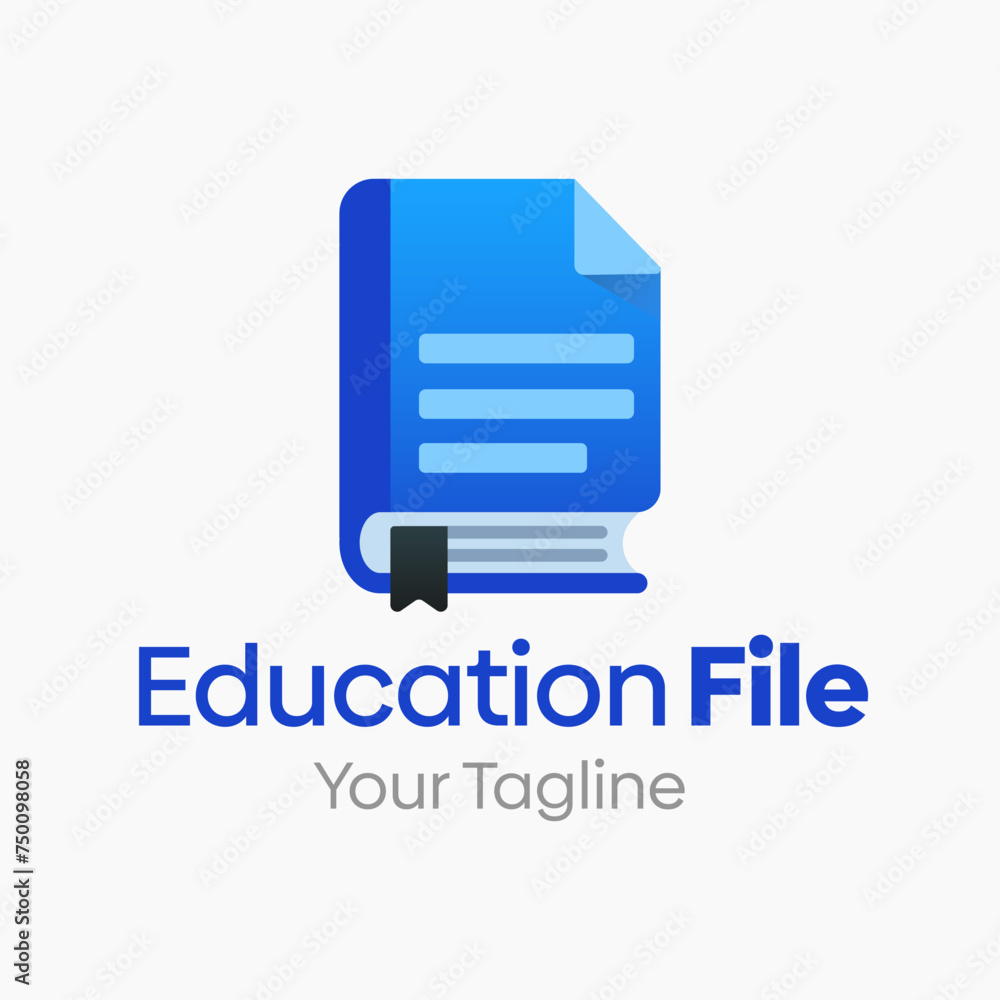 Vector Illustration for Education File Logo: A Design Template Merging Concepts of a Book and File Shape Vector Illustration for Education File Logo: A Design Template Merging Concepts of a Book and File Shape