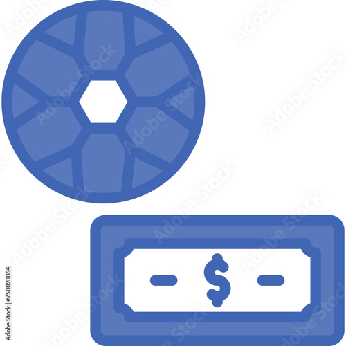 Betting Vector Line Filled Blue Icon