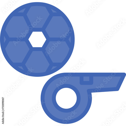 Whistle Vector Line Filled Blue Icon