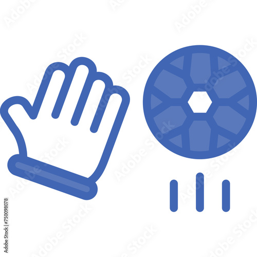 Goalie Vector Line Filled Blue Icon