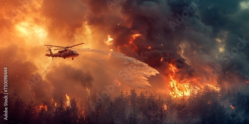 Firefighters battle a fierce forest fire at night, amid intense heat, smoke, and danger.