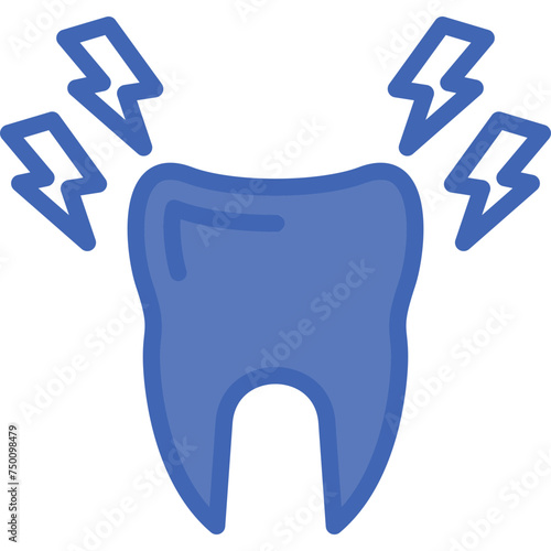 Toothache Vector Line Filled Blue Icon