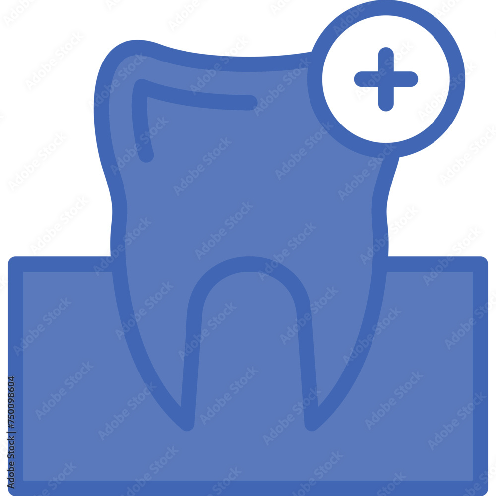 Gum Vector Line Filled Blue Icon