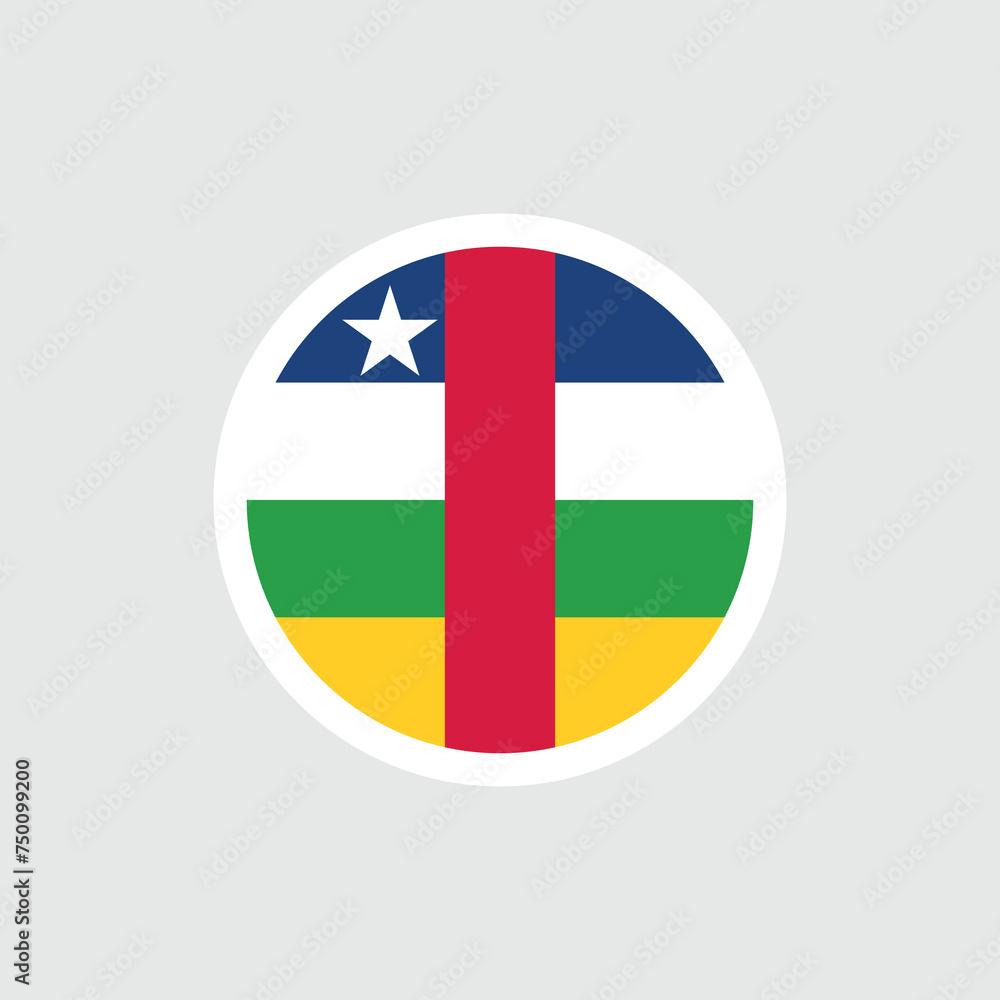 Obraz premium Flag of the Central African Republic. Colored flag of the CAR. State symbol of the Central African Republic.