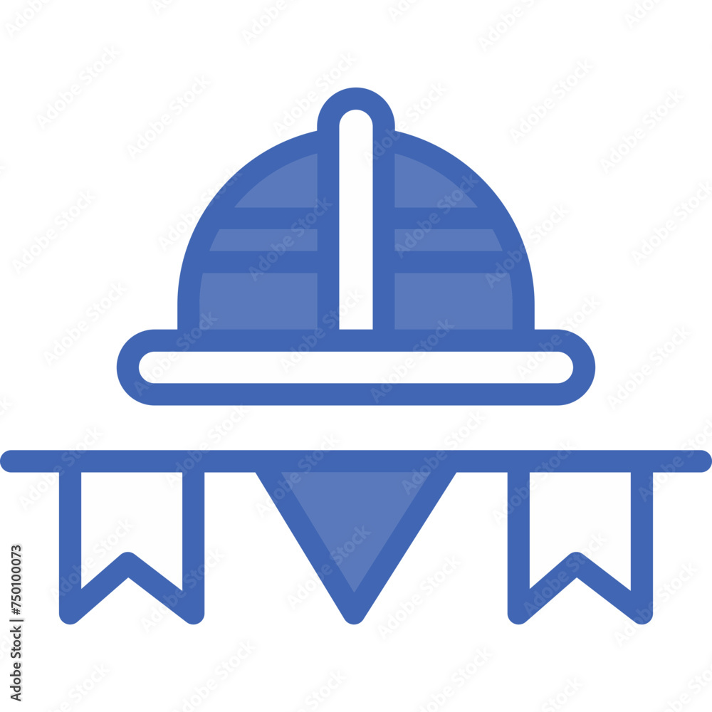 Labour Day Vector Line Filled Blue Icon Labour Day Vector Line Filled Blue Icon