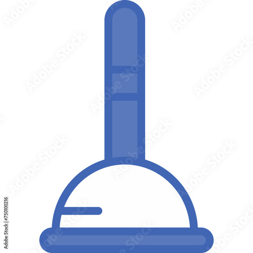 Plunger Vector Line Filled Blue Icon