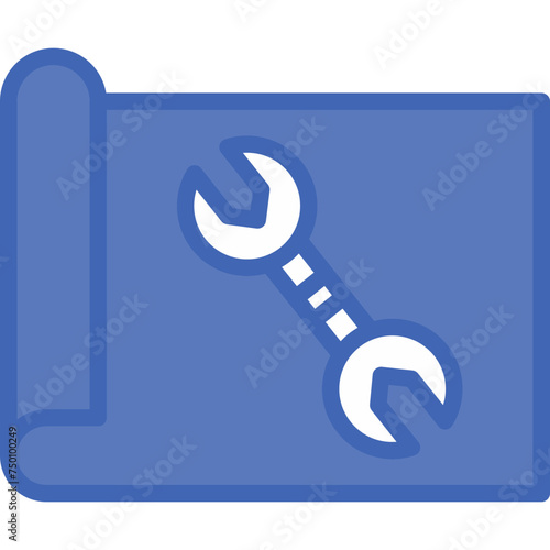 Planning Vector Line Filled Blue Icon