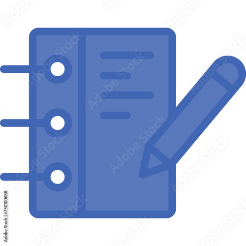 Writing Vector Line Filled Blue Icon