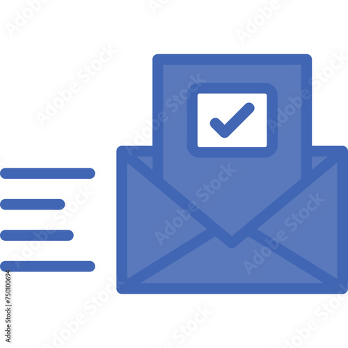 Email Vector Line Filled Blue Icon