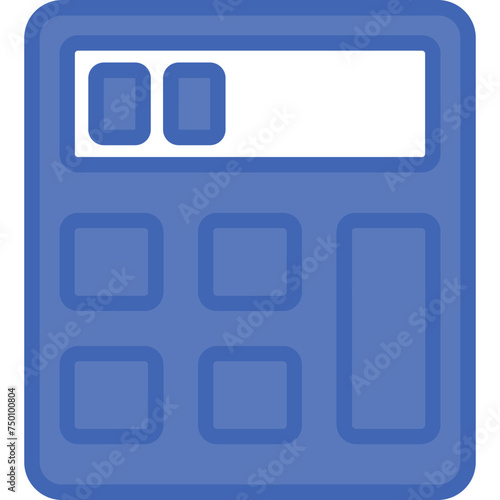 Calculator Vector Line Filled Blue Icon