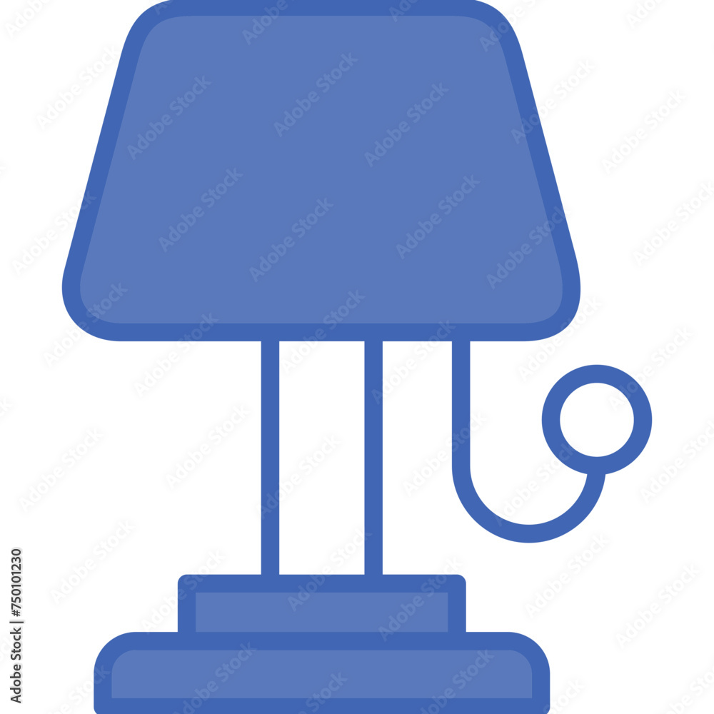 Table Lamp Vector Line Filled Blue Icon
