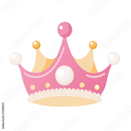 beautiful pink queen princess crown with peals