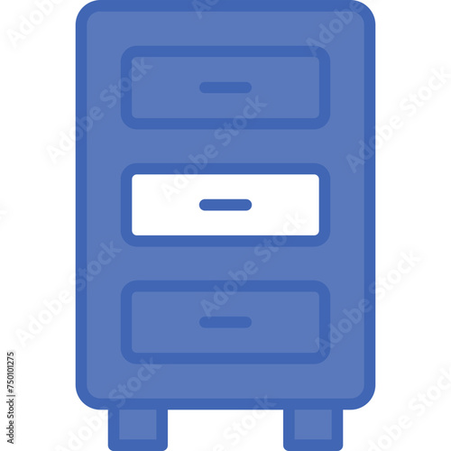Drawers Vector Line Filled Blue Icon