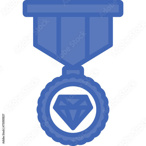 Badge Vector Line Filled Blue Icon