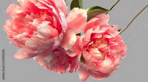Fototapeta Naklejka Na Ścianę i Meble -  beautiful peony flowers isolated on a transparent