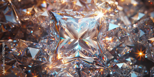 moltitudine di diamanti scintillanti, texture di diamanti splendenti, primo piano di miriade di diamanti