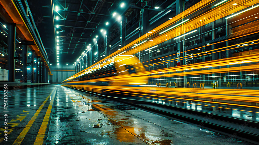 Speed Through the Urban Night, The Pulse of the City in Motion, A Tunnel Towards Tomorrow Speed Through the Urban Night, The Pulse of the City in Motion, A Tunnel Towards Tomorrow