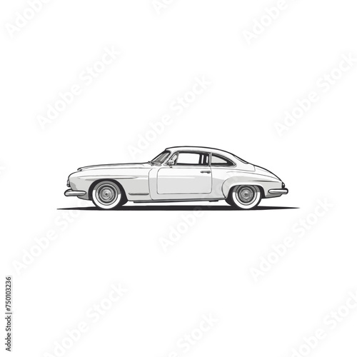 vintage classic car silhouette. retro car drawing. Vector illustration. editable file format. old style car logo © Sakib