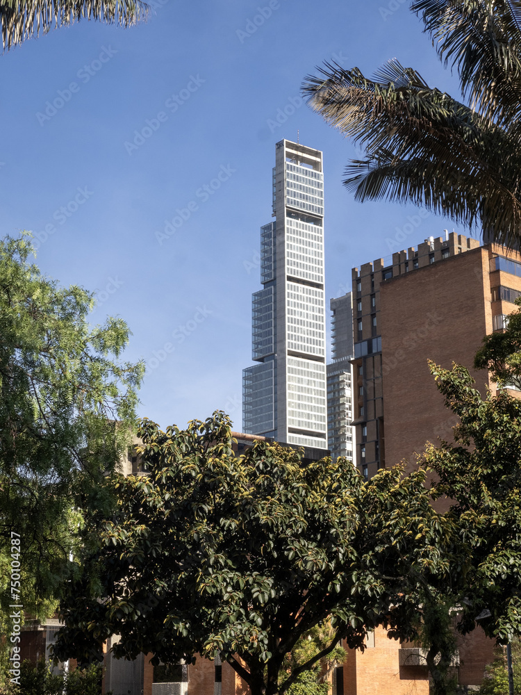 Modern construction of high-rise buildings in Bogotá. Colombia