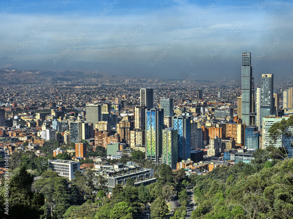 Obraz premium Aerial view of Bogotá from Montserrat Bogotá. Colombia