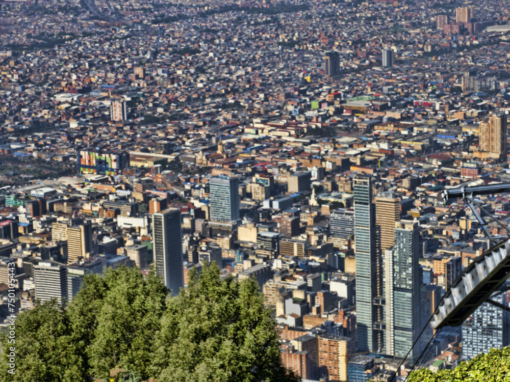 Aerial view of Bogotá from Montserrat Bogotá. Colombia