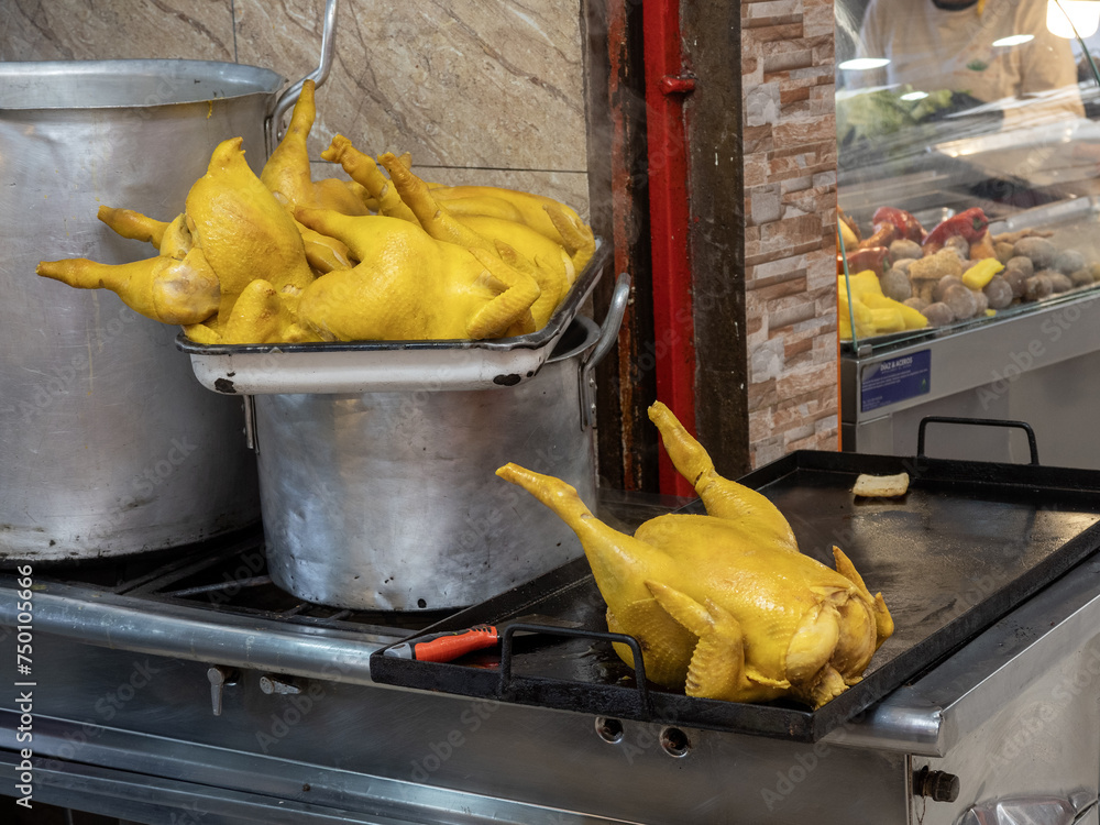 There are many food and souvenir stalls at the top of Montserrat in Bogotá. Colombia