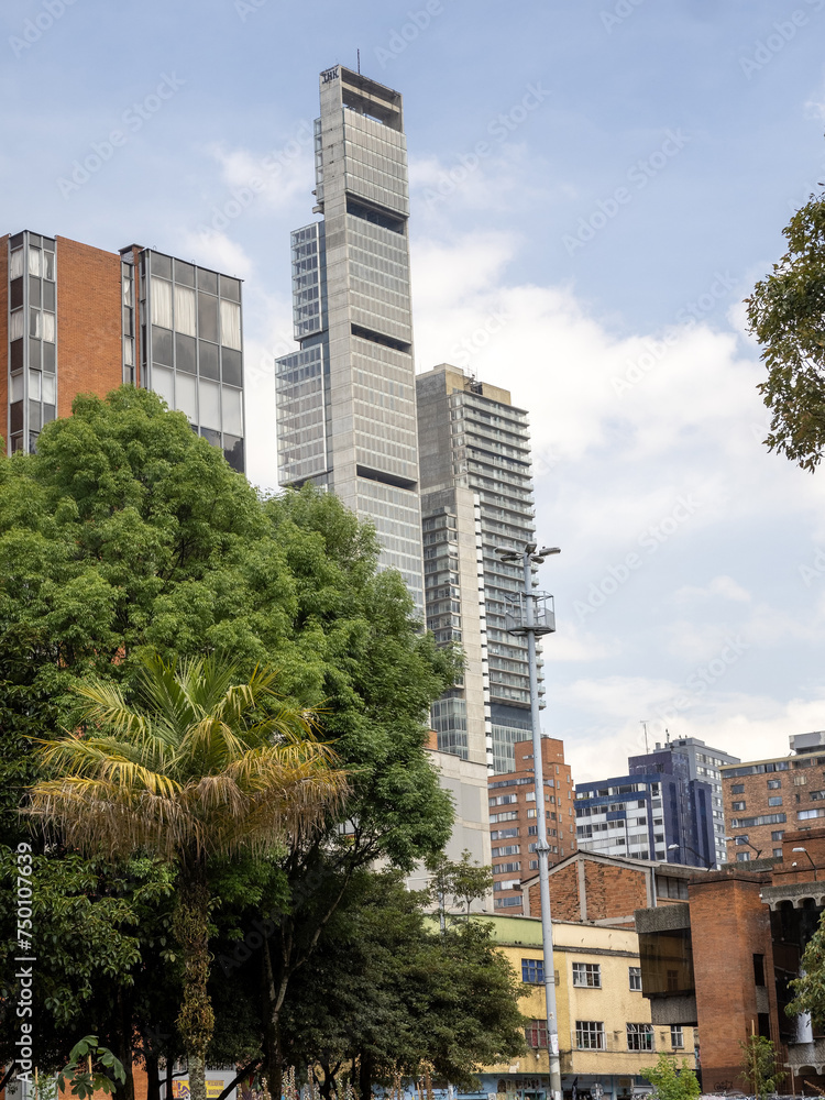 Modern construction of high-rise buildings in Bogotá. Colombia