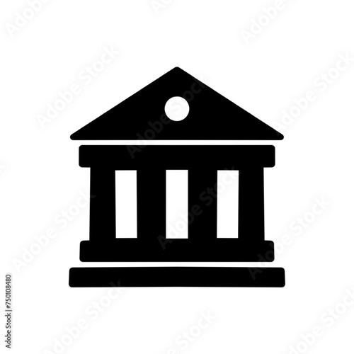 Bank vector icon, isolated on white eps vector illustration