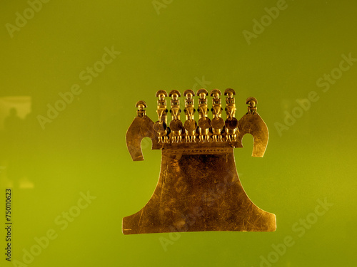 Ancient Native American artifacts in the gold museum in Bogota, Colombia.