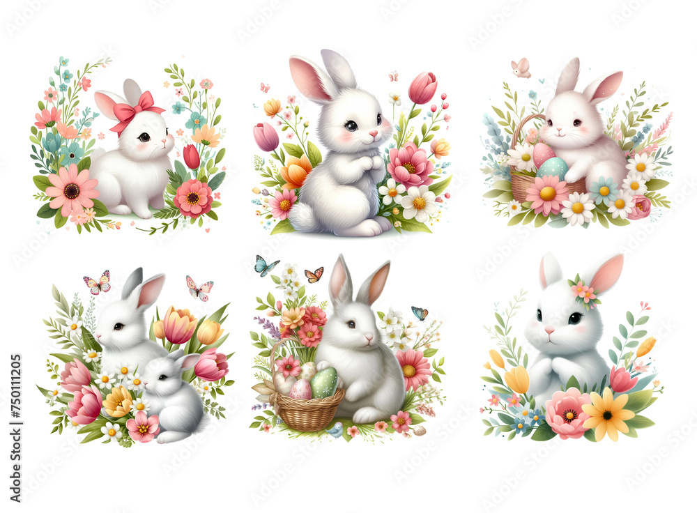 set of easter rabbits set of easter rabbits