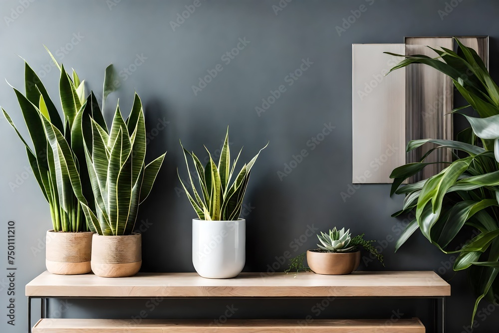 plant in the interior, A sleek modern white ceramic pot cradles a vibrant snake plant, standing gracefully against a backdrop of a clean white wall bathed in natural sunlight plant in the interior, A sleek modern white ceramic pot cradles a vibrant snake plant, standing gracefully against a backdrop of a clean white wall bathed in natural sunlight