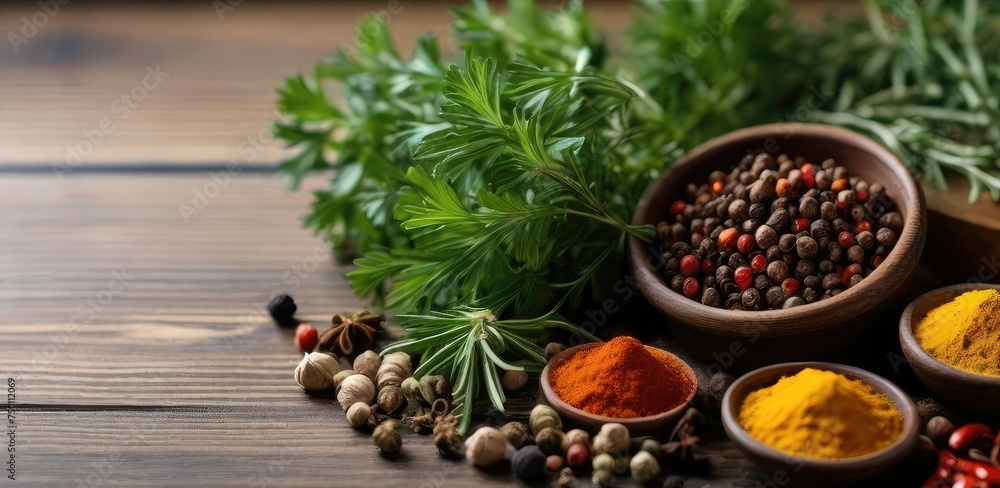 Fototapeta premium Gastronomic Brilliance: Enhance Your Recipes with this Spice Symphony