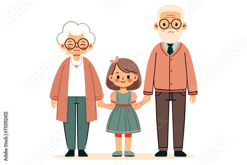 Cute cartoon family member portriat.