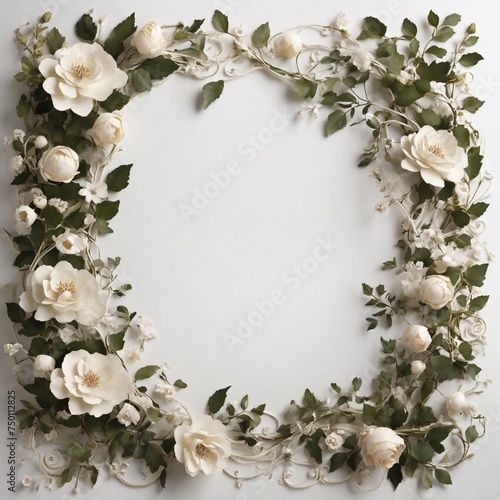 white rose frame with a place for text