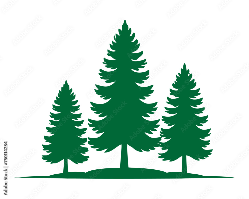set of pine trees, forest tree, Christmas tree, outdoor tree, mountain tree, 