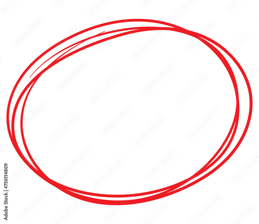 Red circle line hand drawn. Highlight hand drawing circle isolated on white background. Round handwritten circle. For marking text, note, mark icon, number, marker pen, pencil and text check, vector Red circle line hand drawn. Highlight hand drawing circle isolated on white background. Round handwritten circle. For marking text, note, mark icon, number, marker pen, pencil and text check, vector