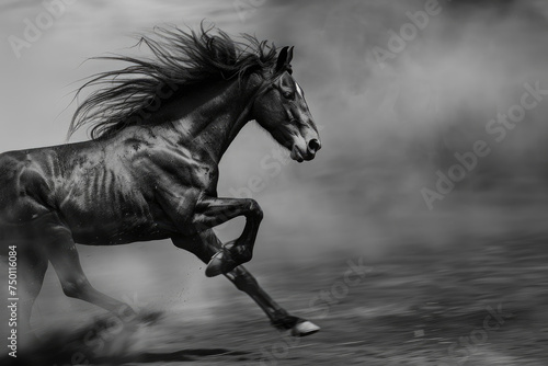 A powerful horse captured in mid-gallop, exuding energy and grace © Veniamin Kraskov